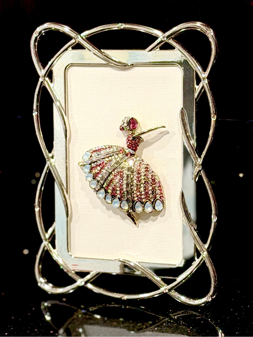 Rhinestone Ballerina Framed Mini Art - Picture 1 of 11